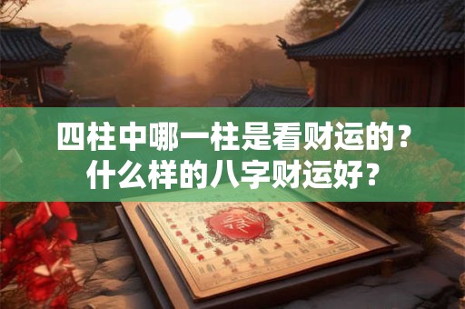四柱中哪一柱是看财运的?什么样的八字财运好? 四柱中哪一柱是看财运的?什么样的八字财运好?