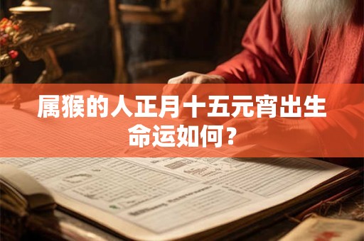 属猴的人正月十五元宵出生命运如何？