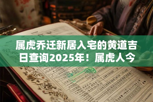 属虎乔迁新居入宅的黄道吉日查询2025年！属虎人今年搬家好吗