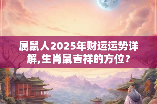 属鼠人2025年财运运势详解,生肖鼠吉祥的方位？