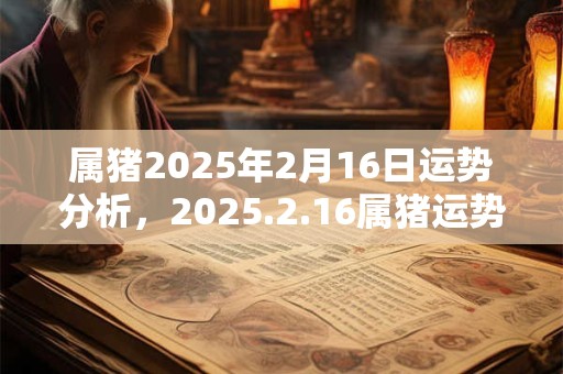 属猪2025年2月16日运势分析，2025.2.16属猪运势分析