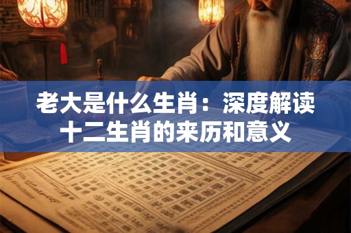 老大是什么生肖：深度解读十二生肖的来历和意义