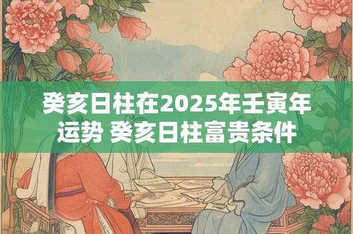 癸亥日柱在2025年壬寅年运势 癸亥日柱富贵条件