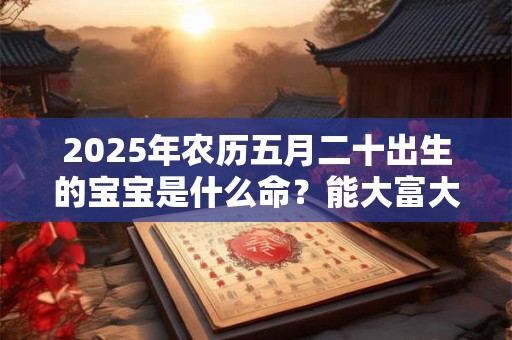 详细阅读:2025年农历五月二十出生的宝宝是什么命?能大富大贵吗? 2025年农历五月二十出生的宝宝是什么命?能大富大贵吗?