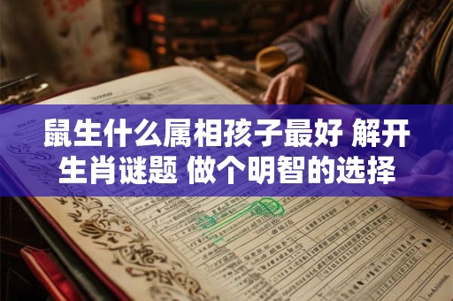 鼠生什么属相孩子最好 解开生肖谜题 做个明智的选择