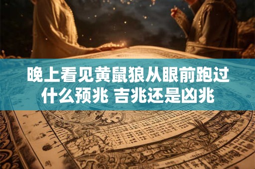 晚上看见黄鼠狼从眼前跑过什么预兆 吉兆还是凶兆