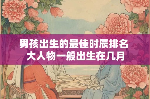 男孩出生的最佳时辰排名 大人物一般出生在几月