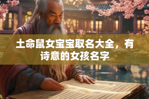 土命鼠女宝宝取名大全，有诗意的女孩名字