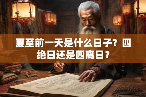 夏至前一天是什么日子？四绝日还是四离日？