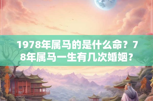 1978年属马的是什么命？78年属马一生有几次婚姻？
