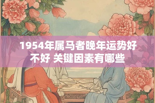 1954年属马者晚年运势好不好 关键因素有哪些