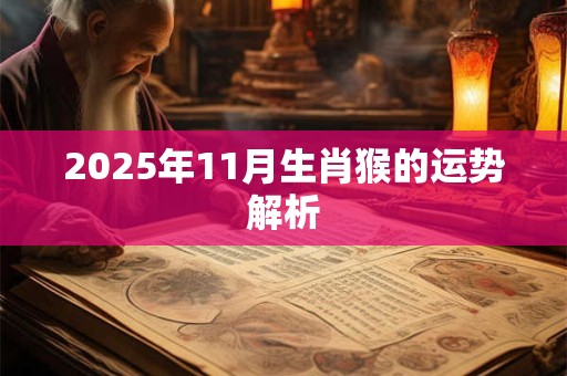 2025年11月生肖猴的运势解析