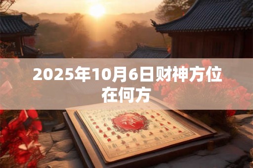 2025年10月6日财神方位在何方