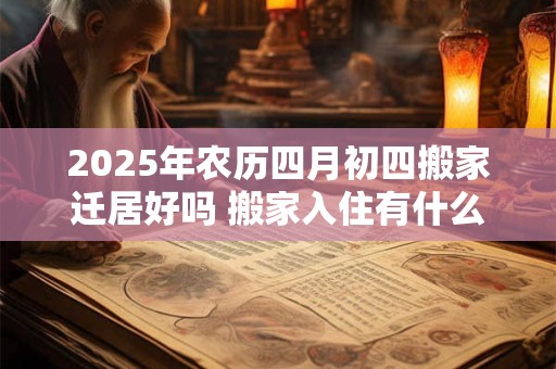 2025年农历四月初四搬家迁居好吗 搬家入住有什么忌讳