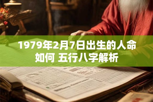 1979年2月7日出生的人命如何 五行八字解析