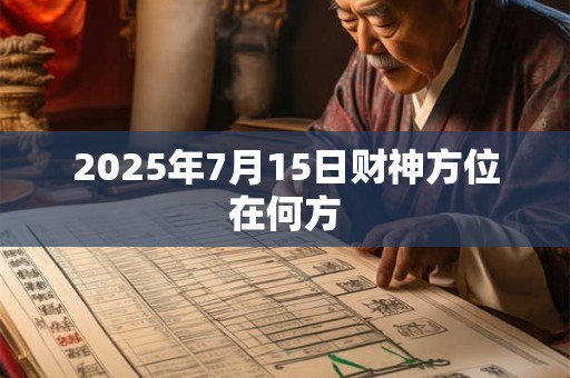 2025年7月15日财神方位在何方