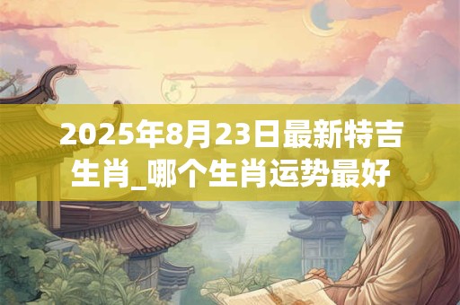 2025年8月23日最新特吉生肖_哪个生肖运势最好