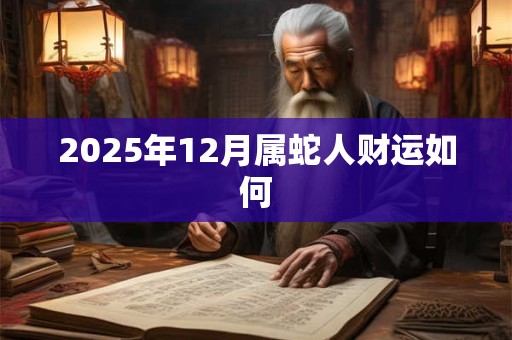 2025年12月属蛇人财运如何