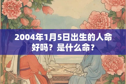 2004年1月5日出生的人命好吗？是什么命？