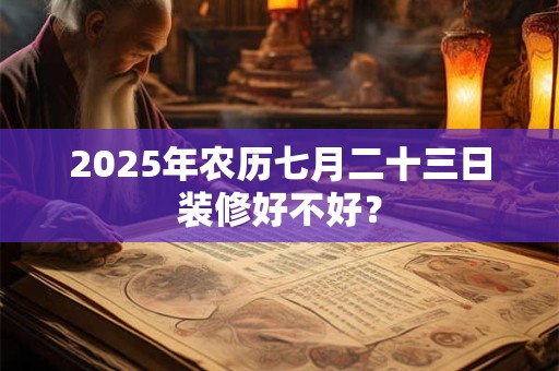2025年农历七月二十三日装修好不好？