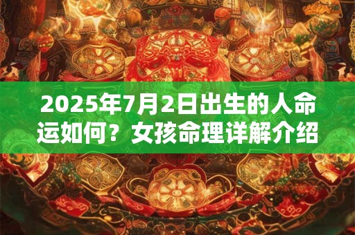 2025年7月2日出生的人命运如何？女孩命理详解介绍