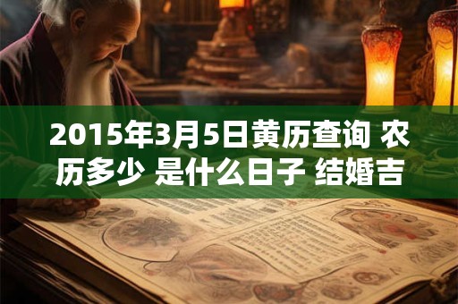 2015年3月5日黄历查询 农历多少 是什么日子 结婚吉时