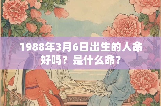 1988年3月6日出生的人命好吗？是什么命？