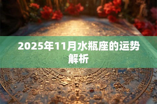 2025年11月水瓶座的运势解析
