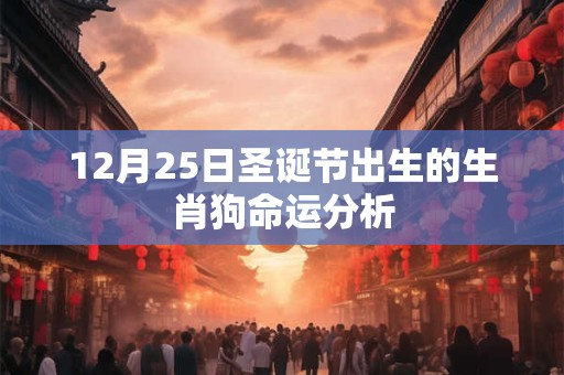 12月25日圣诞节出生的生肖狗命运分析