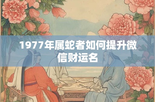 1977年属蛇者如何提升微信财运名
