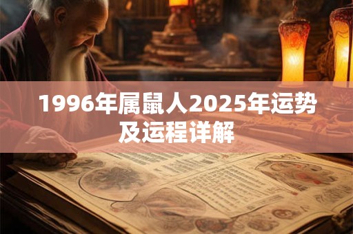 1996年属鼠人2025年运势及运程详解