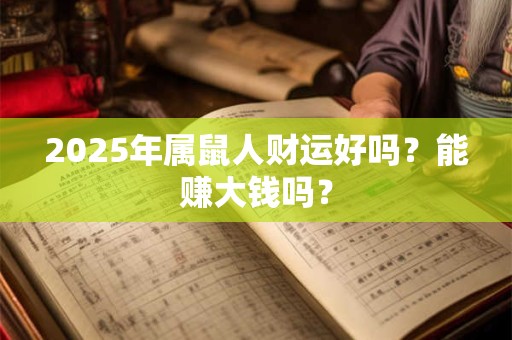 2025年属鼠人财运好吗？能赚大钱吗？