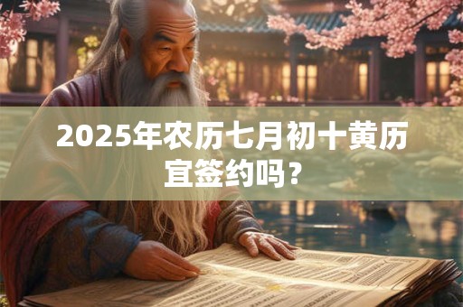 2025年农历七月初十黄历宜签约吗？