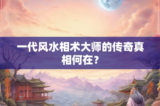 一代风水相术大师的传奇真相何在？