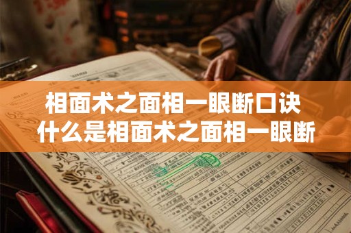 相面术之面相一眼断口诀 什么是相面术之面相一眼断