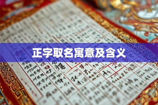 正字取名寓意及含义