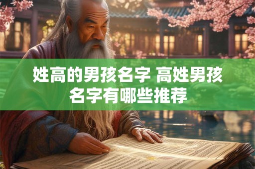 姓高的男孩名字 高姓男孩名字有哪些推荐