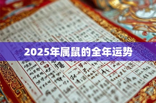 2025年属鼠的全年运势