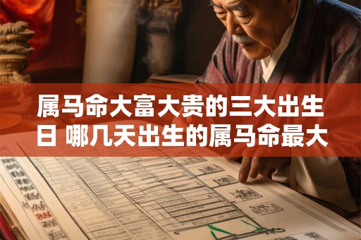 属马命大富大贵的三大出生日 哪几天出生的属马命最大富大贵