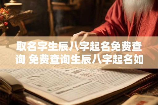 取名字生辰八字起名免费查询 免费查询生辰八字起名如何取名字