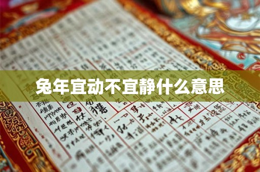 兔年宜动不宜静什么意思