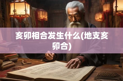 亥卯相合发生什么(地支亥卯合)
