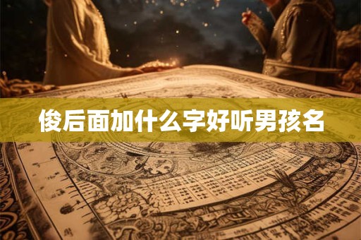 俊后面加什么字好听男孩名