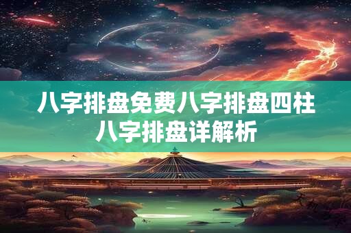 八字排盘免费八字排盘四柱八字排盘详解析