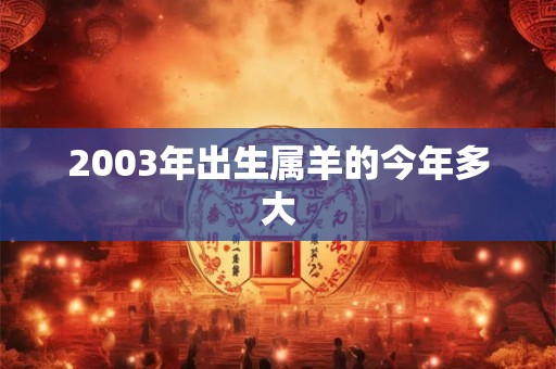 2003年出生属羊的今年多大