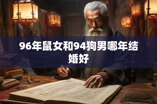96年鼠女和94狗男哪年结婚好