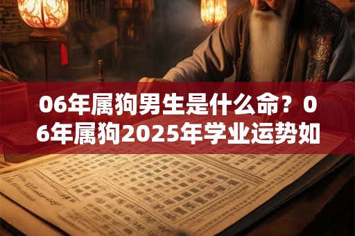 06年属狗男生是什么命？06年属狗2025年学业运势如何？