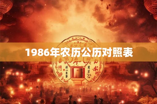 1986年农历公历对照表