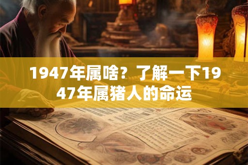 1947年属啥？了解一下1947年属猪人的命运