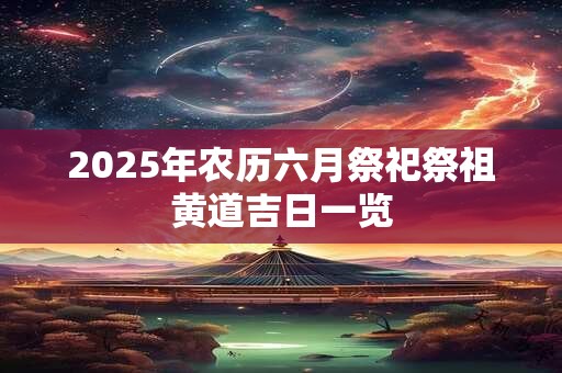 2025年农历六月祭祀祭祖黄道吉日一览